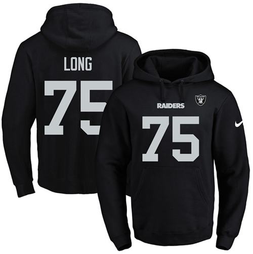 Nike Raiders #75 Howie Long Black Name & Number Pullover NFL Hoodie - Click Image to Close